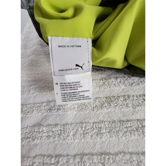 Puma Womens Gray & Yellow Checkered Full-Zip Jacket Size XL Lightweight Sports - Picture 4 of 8